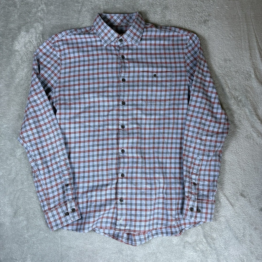 Johnnie-O Hangin Out Shirt Men's Large Plaid Pocket Flannel Button Up